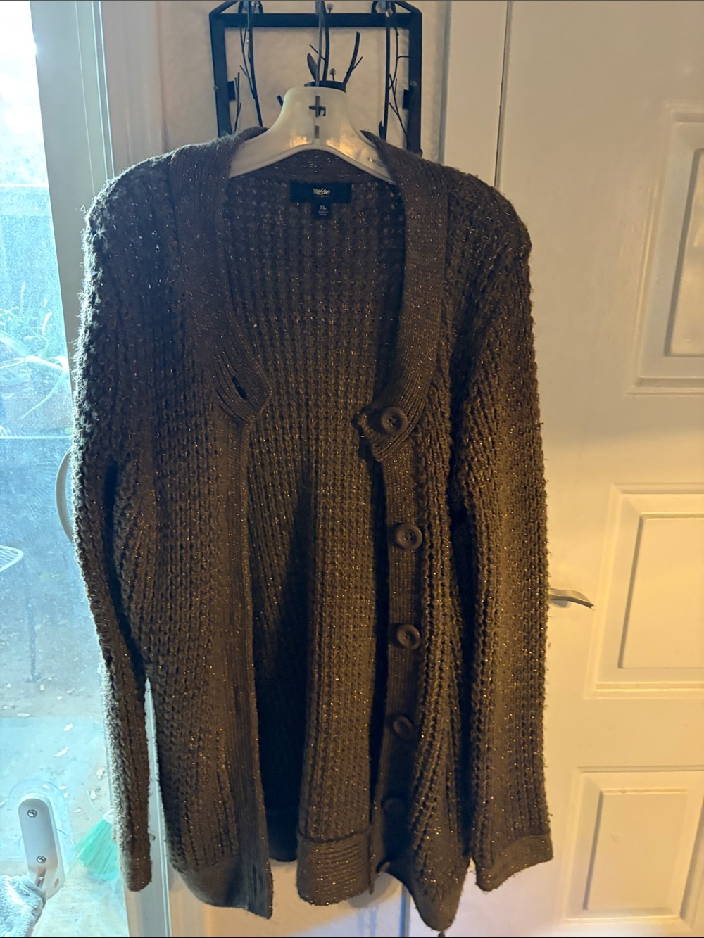 Mossimo Supply Co. Sparkle Knit Cardigan in Olive Brown